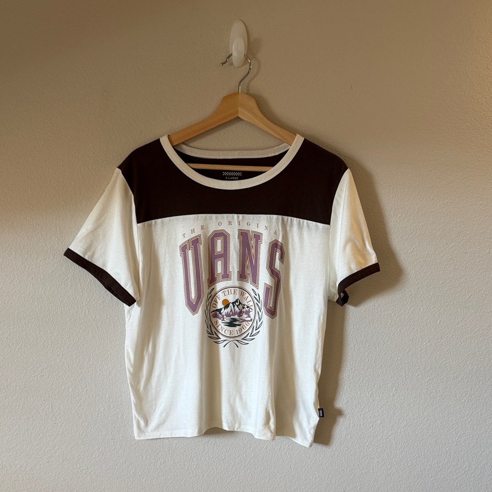 Vans Cream and Brown Graphic Tee
